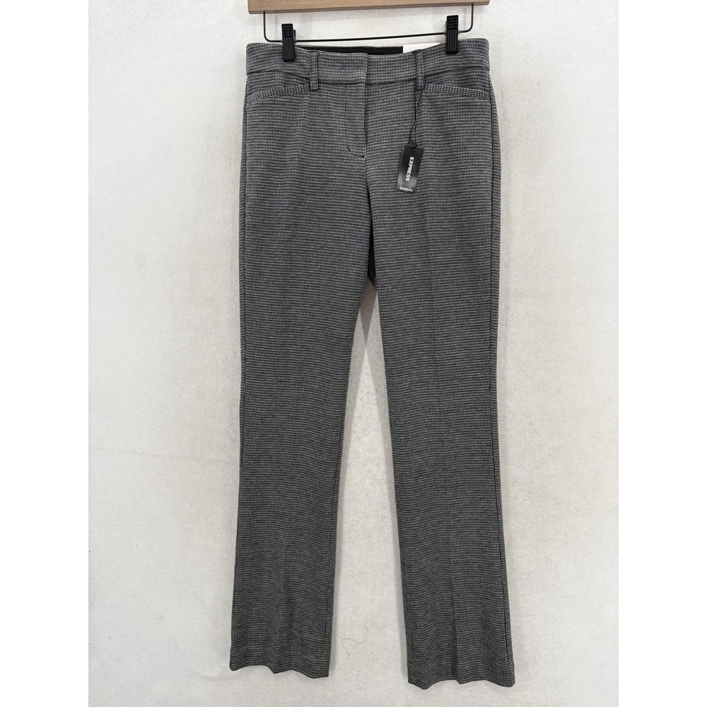 Express Columnist Barely Boot Dress Pants Womens 2 Gray Stretch Career Workwear